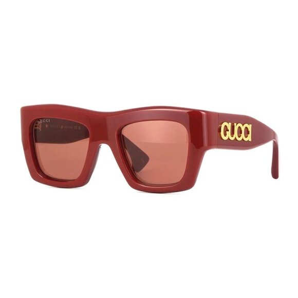 NEW GUCCI SUNGLASSES BURGUNDY BROWN WOMEN EYEWEAR GUCCI - Picture 1 of 4